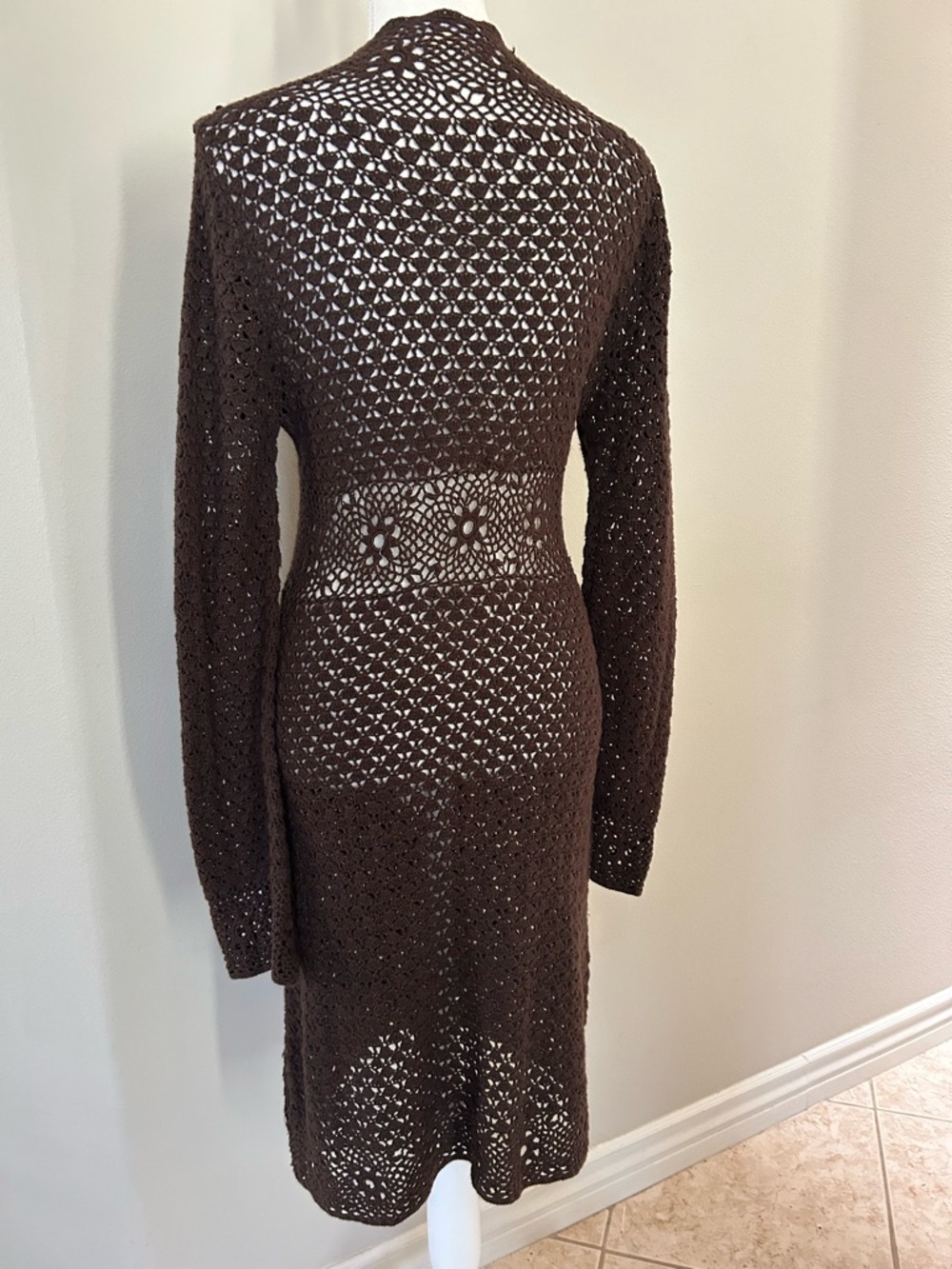 Michael Kors Crocheted Long Sleeve Dress Cover Up - Picture 5 of 10